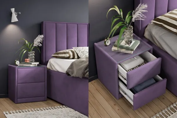 Тумба мягкая "Аризона" Вариант 9 Мора фиолетовый