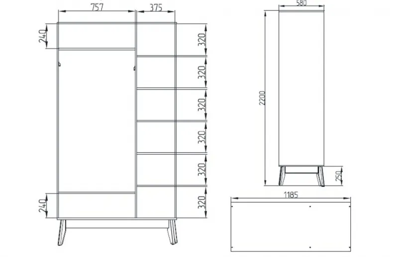 Шкаф трёхдверный спальня "Калгари"
